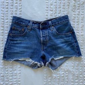Levi’s 501 medium wash jean shorts